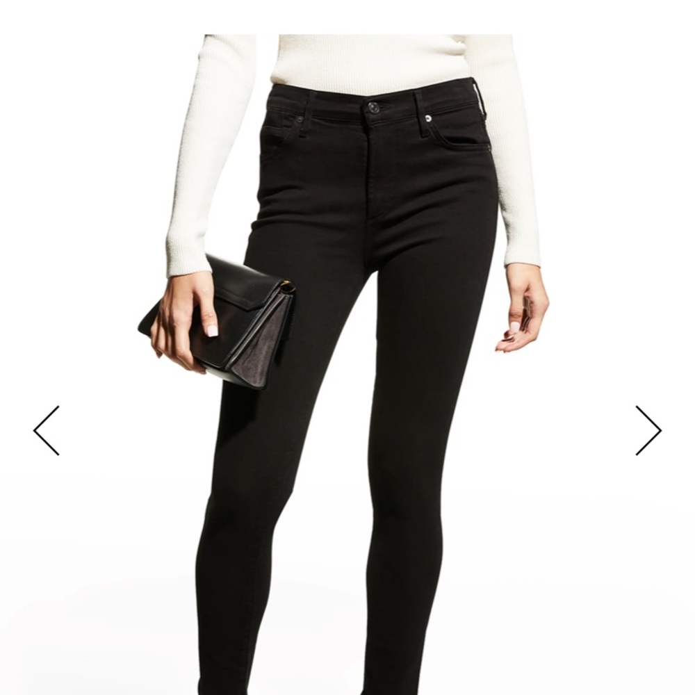 SOLD: Citizens of humanity jet black Avelon slick stretch mid rise skinny 24